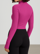 Half Zip Yoga Top - Mulberry - VECTOR SPORTSWEAR